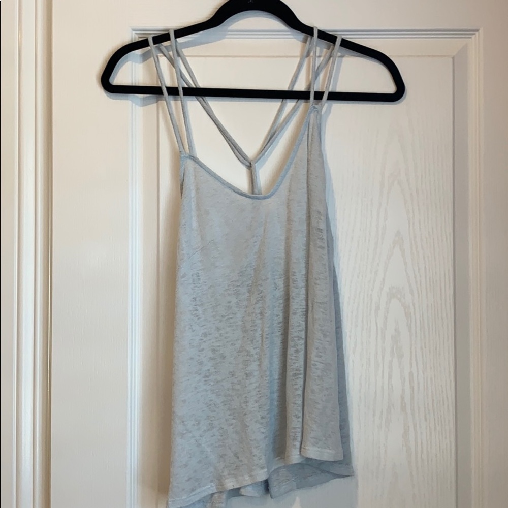Blue Strappy Tank Top